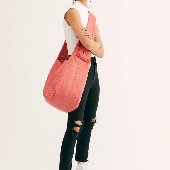 Free People Handbags - FREE PEOPLE Rose Red Oversized Sling Bag